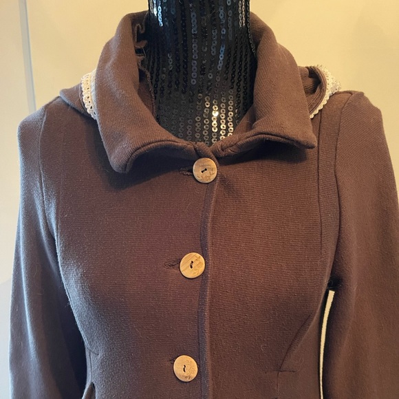 Brown & Cream Lace Witchy Victorian/ Prairie Style Handmade Jacket - Picture 3 of 10